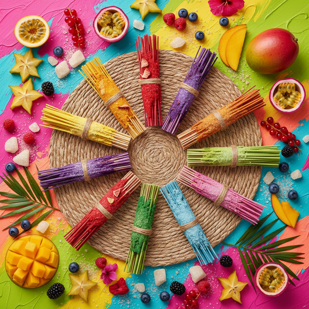 Set of 12 Fruit and Sugar Incense Bundles by DD's Skin Care Plug